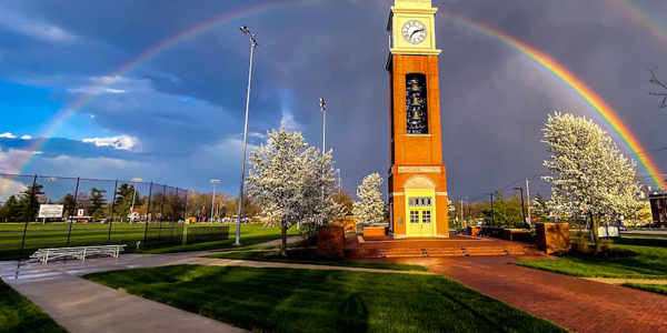 rainbow on campus